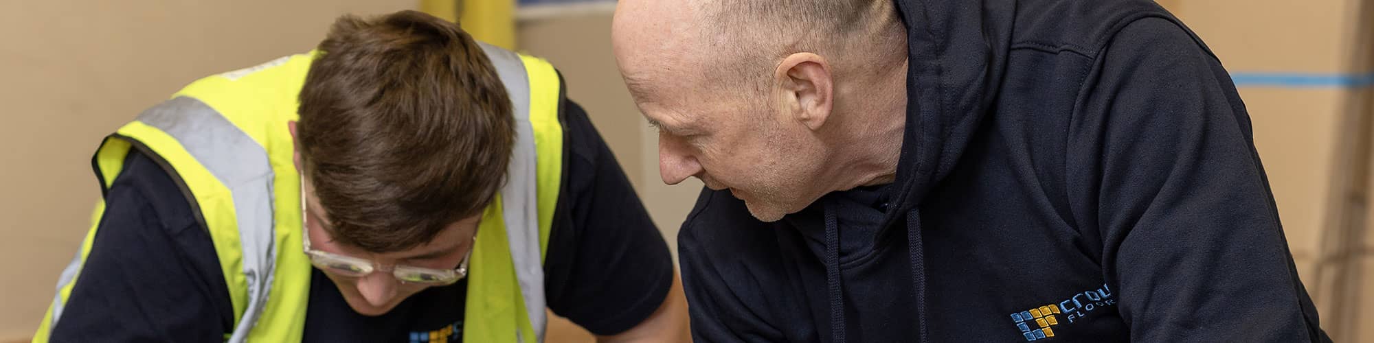 Staff member working with new starter
