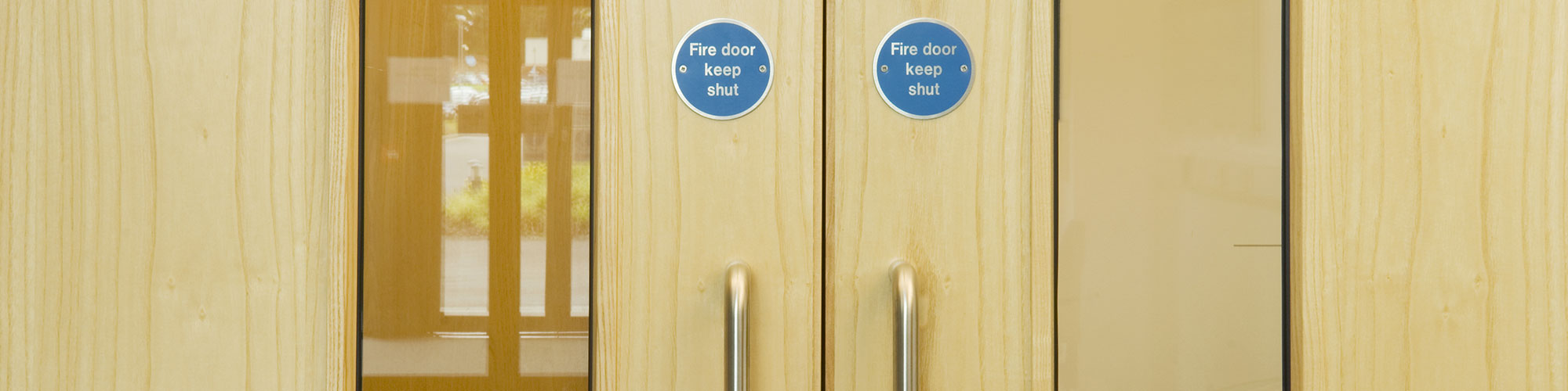 Fire doors for inspection at Warrington commercial building
