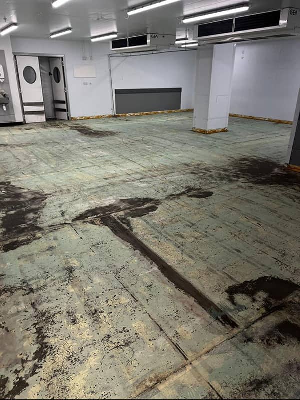 Before photo of flooring work